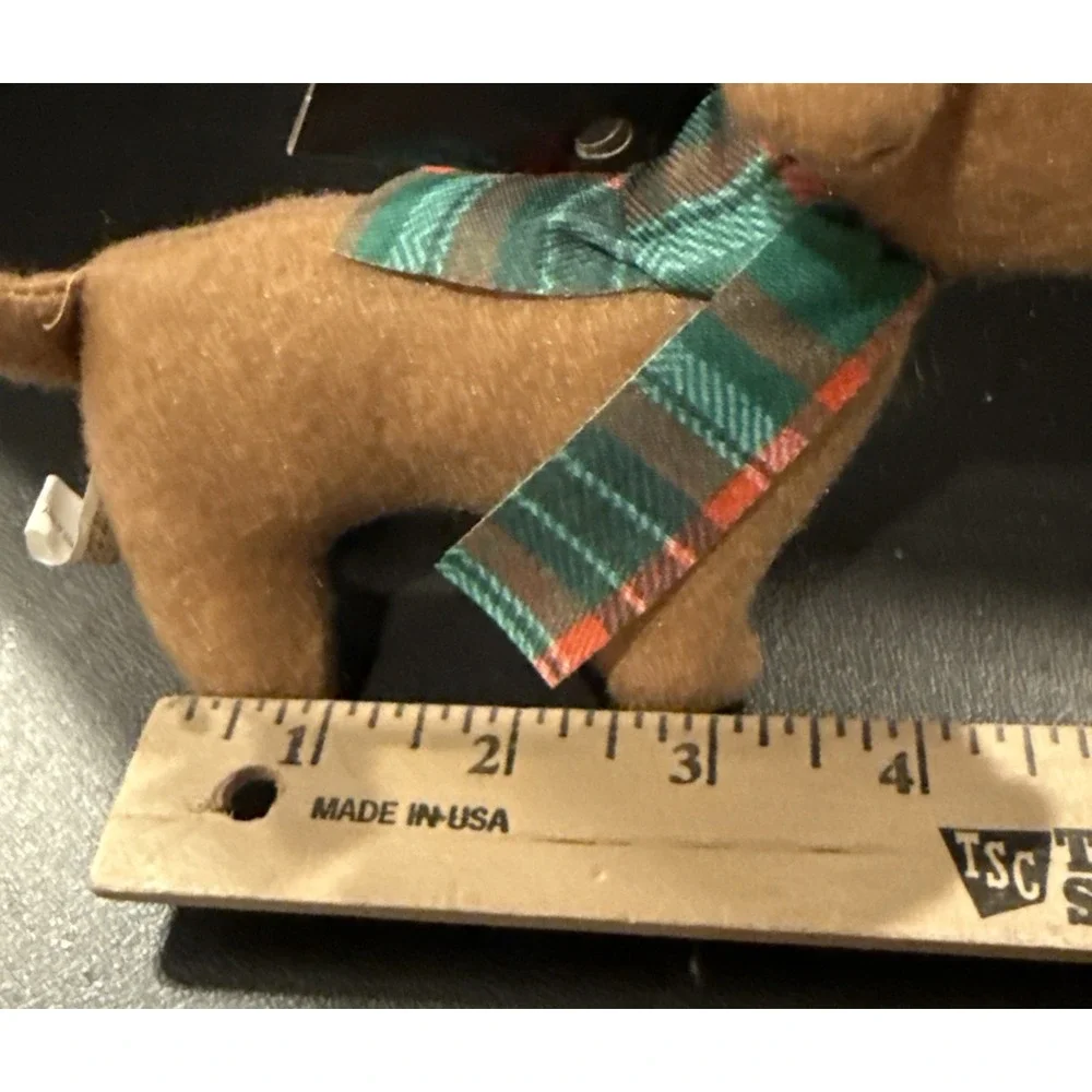Dachshund Dog Puppy Holiday Christmas Ornament Red Santa‎ Hat Scarf Fabric NEW